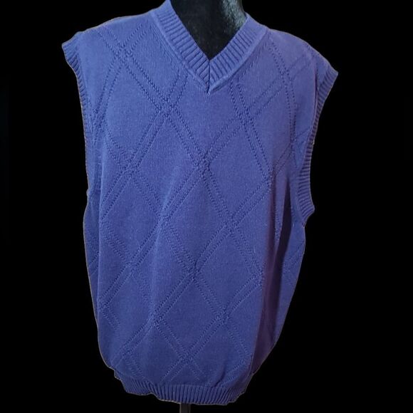 George & Martha V-Neck Sweater Vest Deep Navy sz XL - Picture 1 of 9